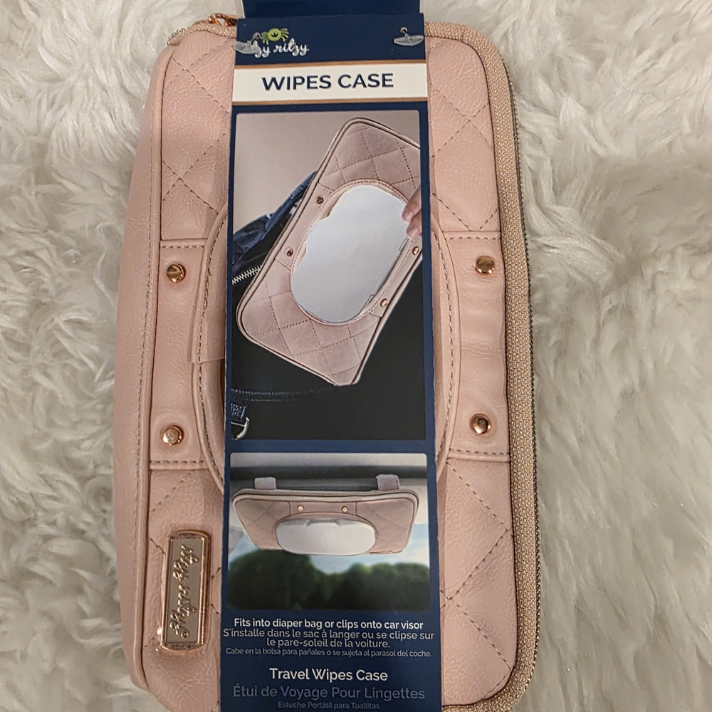 Pink Quilted Travel Wipes Case